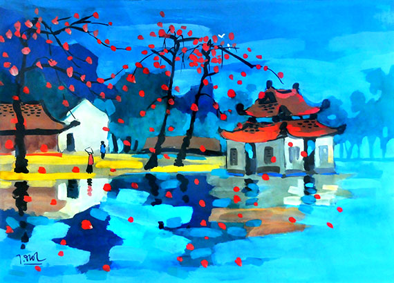 Paintings on Hanoi on display
