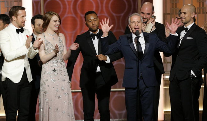 “La La Land” wins big at Golden Globe Awards