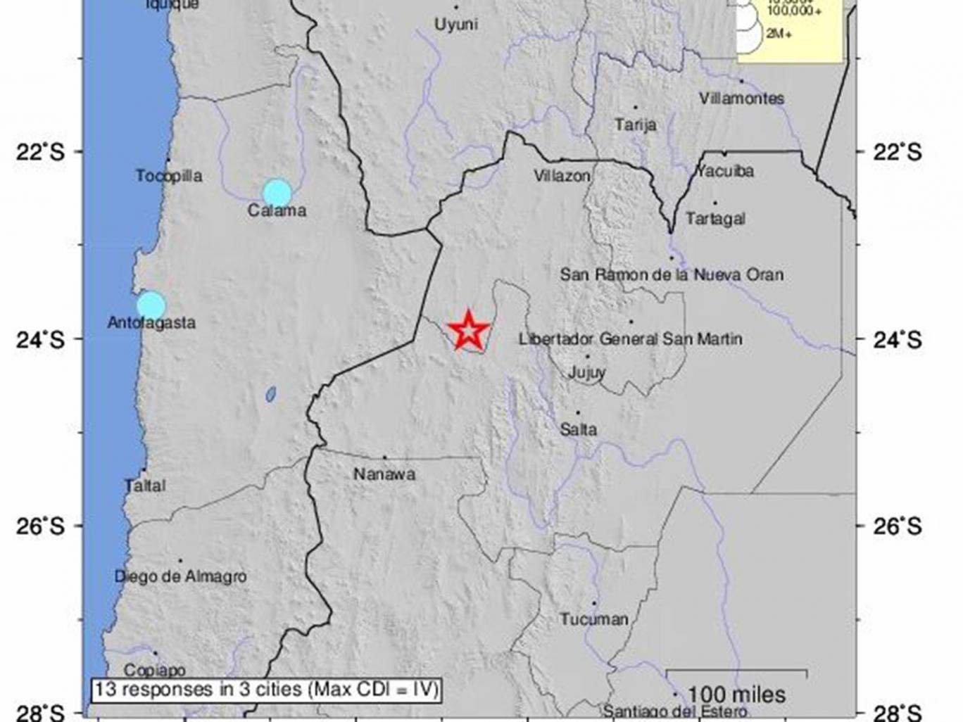 6 3-magnitude earthquake shakes northern Argentina