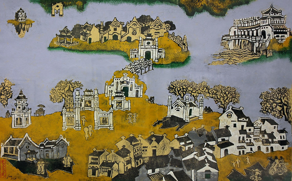 Paper paintings on Hanoi