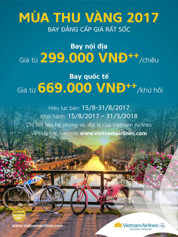 Vietnam Airlines announces “Golden Autumn 2017” program
