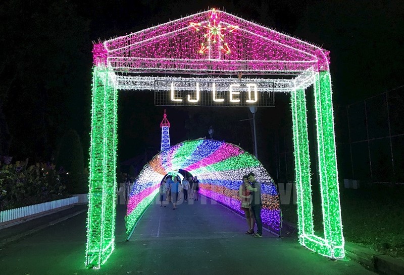 Colourful light garden in Ho Chi Minh city
