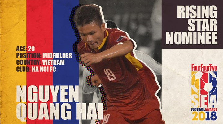 International press nominates Nguyen Quang Hai for Rising Star of the Year