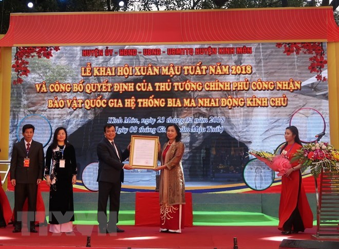 Hai Duong Inscriptions carved on cliff recognised as national treasure