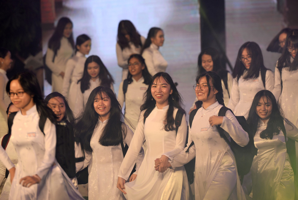 Admiring Ao dai in HCM city