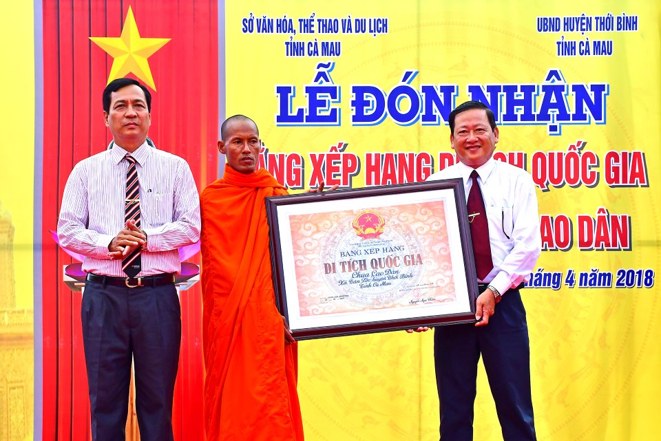 Ca Mau province Cao Dan pagoda recognized as national historical relic