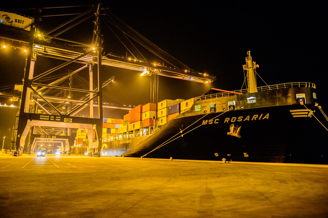 SSIT port receives 5,000 TEU container ship