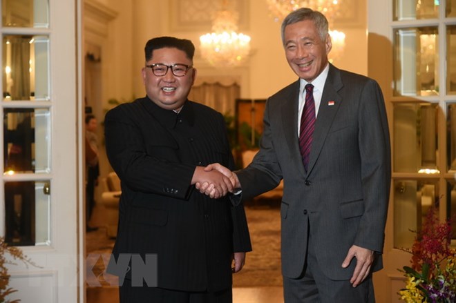 DPRK’s leader Kim Jong-un meets PM Lee Hsien Loong