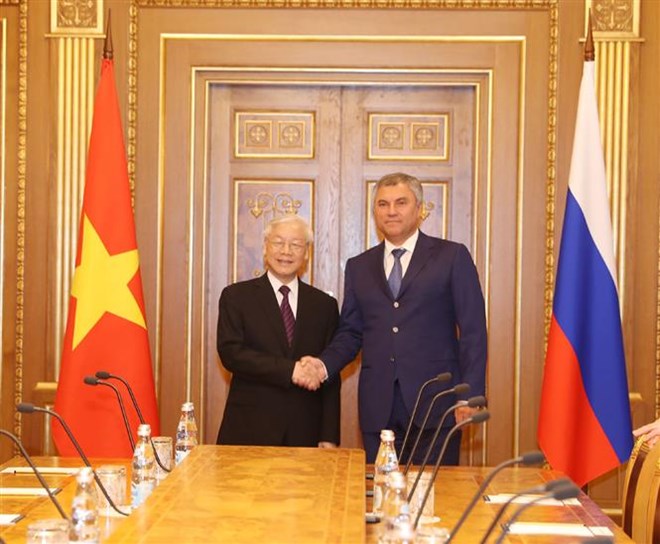 Chairman of Russian State Duma hails visit by Vietnamese Party leader