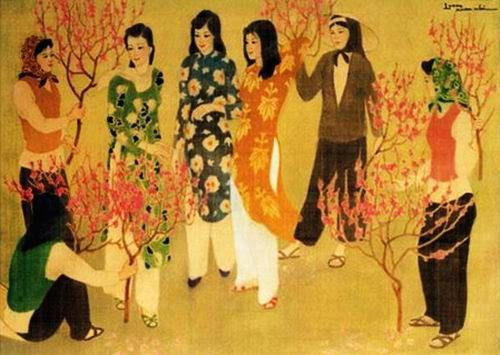 Paintings on the beauty of Vietnamese women
