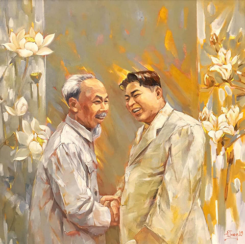 Painter Le Duc Tung’s portraits of DPRK and US leaders
