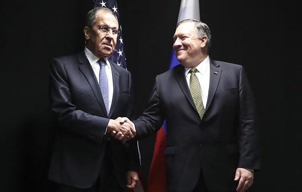 Russian Foreign Minister Sergei Lavrov meets US counterpart Mike Pompeo