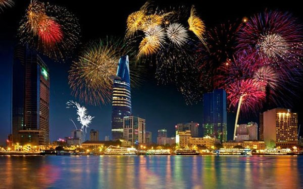 Firework display in Ho Chi Minh city on National Day