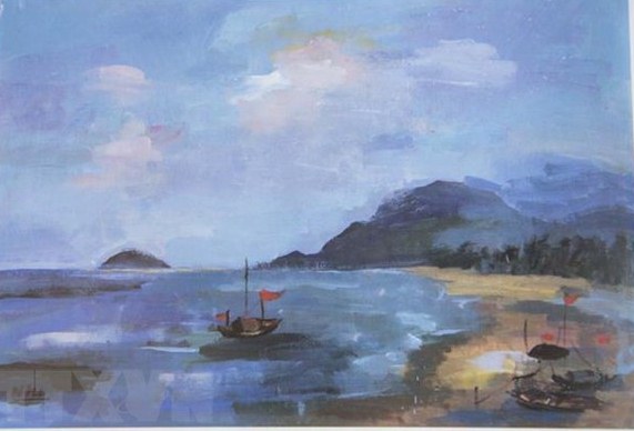 Vietnamese student’s painting display in Japan