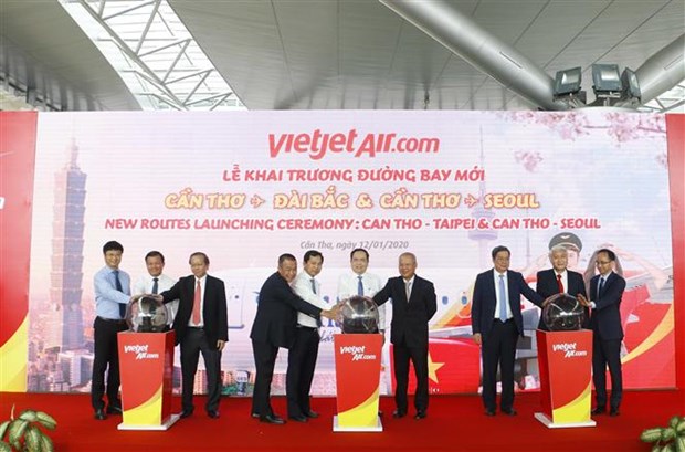 Vietjet Air launches new routes linking Can Tho with Taiwan, RoK