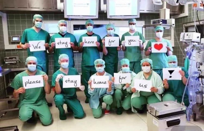 “We stayed at work for you, you stay at home for us” Message for Covid-19 fight