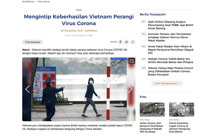 Indonesian communications praises Vietnam’s prevention of COVID-19 spread