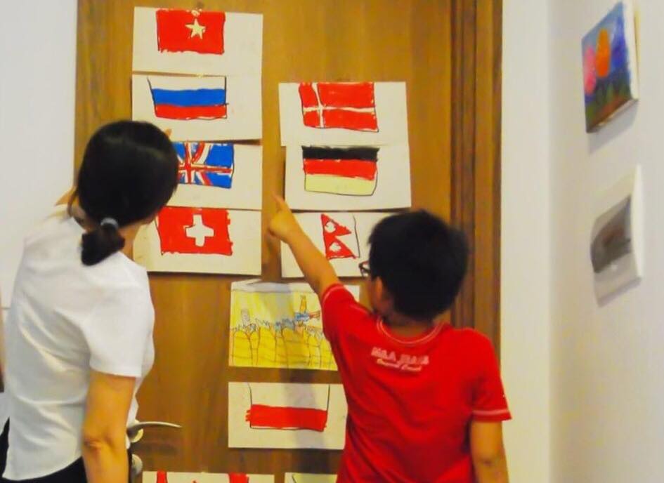Autistic children display paintings online