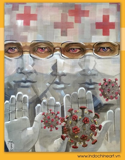 Over VND 500 million from painting auction to support doctors