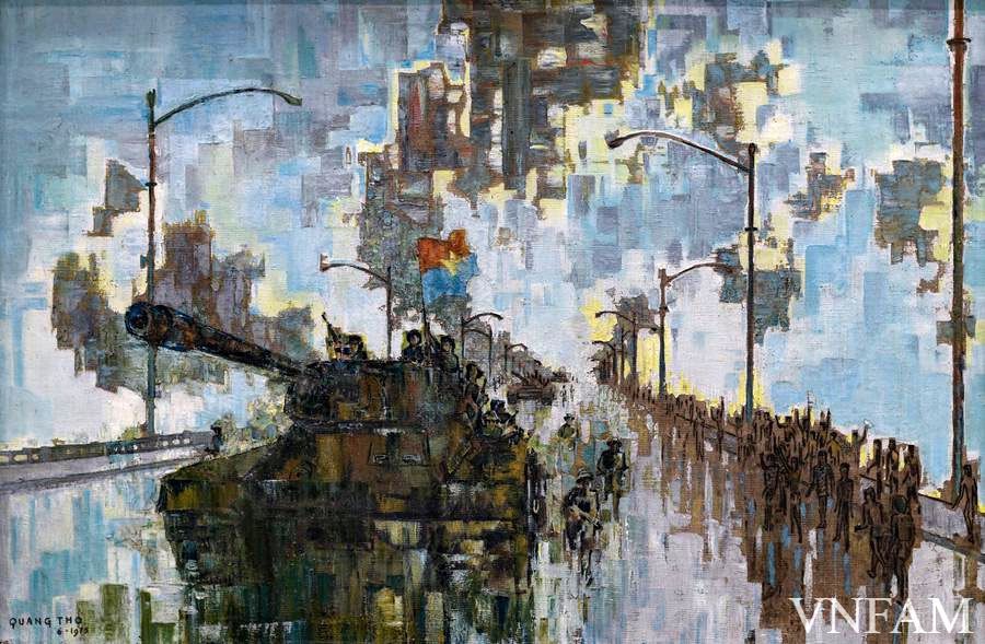 Displaying paintings and sculptures on national reunification