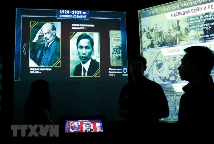 Image of Uncle Ho in modern historical museum in Russia