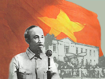 Image of Uncle Ho in Vietnamese in Laos