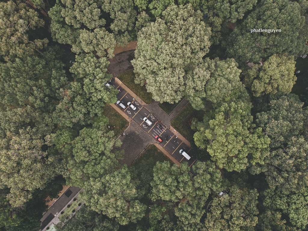 Interesting southern city seen from above