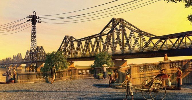 Exhibition of unique photos of Long Bien Bridge
