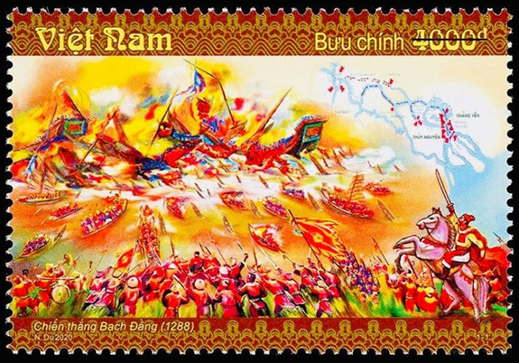Stamp collection on Bach Dang victory issued