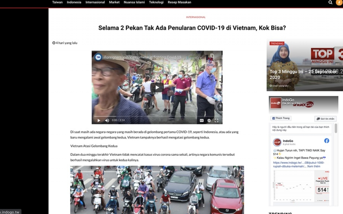 Indonesia press praises Vietnam’s prevention of 2nd COVID-19 outbreak and economic recovery