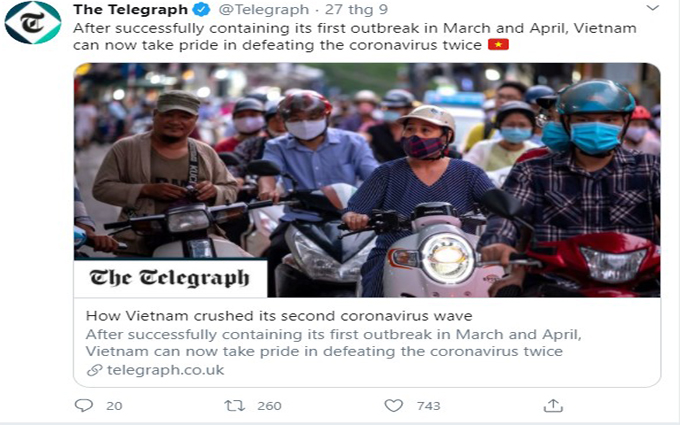 UK newspaper praises Vietnam’s defeat of second COVID-19 wave