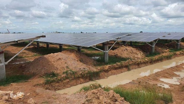 Cambodia new solar power plant put into operation