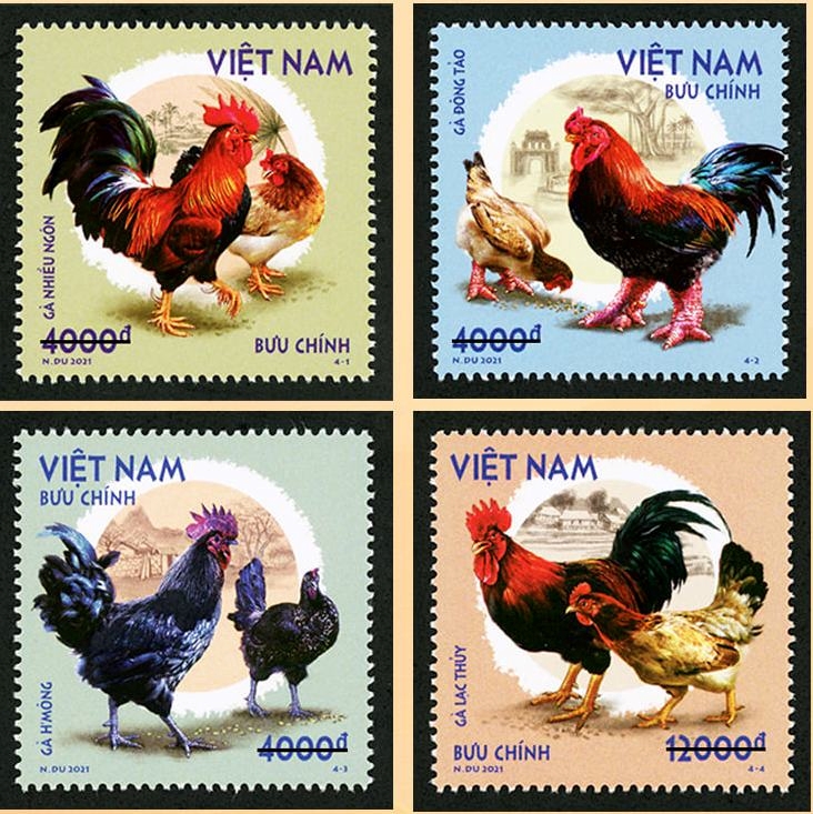 Stamp set on Vietnamese native chicken released