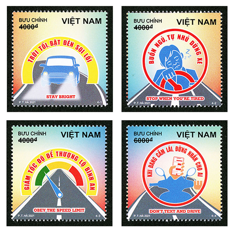 Stamp set on road traffic safety issued