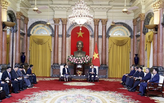 President hosts Lao People’s Supreme Court leader