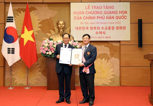 Former official honoured with RoK’s Grand Gwanghwa Medal