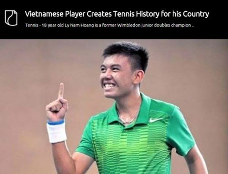 Un joueur de tennis vietnamien honoré sur un site en ligne des États-Unis