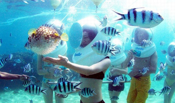 A la découverte des fonds marins de Cu Lao Cham en casque-scaphandre