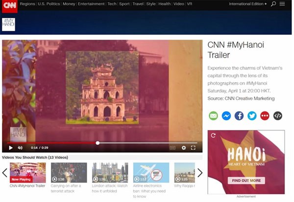 CNN présente la bande-annonce du programme Mon Hanoi