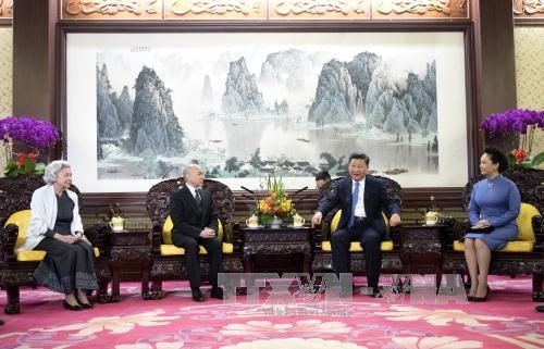 Entrevue entre le président chinois et le roi cambodgien