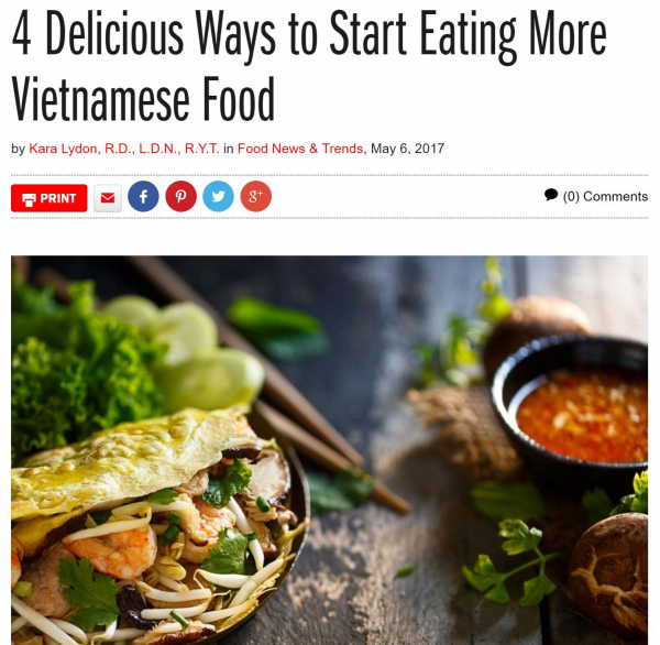 La cuisine vietnamienne continue à faire parler d’elle à l’étranger