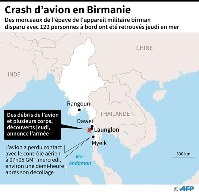 Crash d avion au Myanmar  la moitié des corps ont été retrouvés