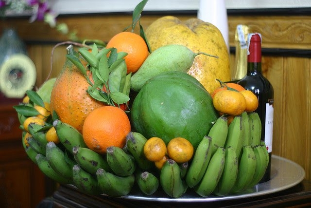 Le plateau de cinq fruits à offrir aux ancêtres lors du Têt traditionnel