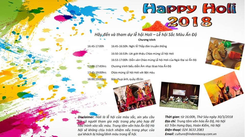 Hanoï  Rendez-vous à la fête des couleurs Holi 2018