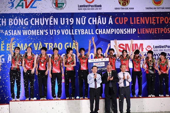 Le Japon remporte le tournoi de volley-ball féminin U19 d Asie