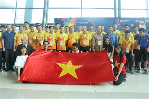 ASIAD 2018 l équipe du Vietnam olympique de football est arrivée en Indonésie