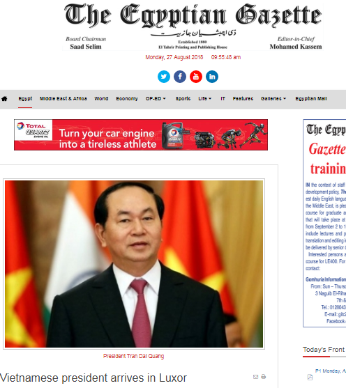 La visite du président vietnamien en Égypte ouvre une nouvelle perspective de coopération bilatérale