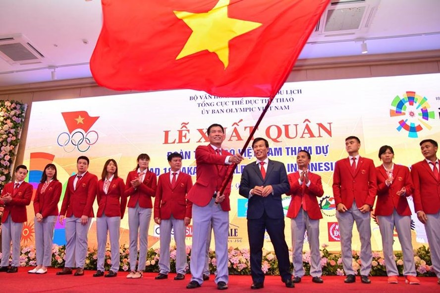 Cérémonie de départ de la délégation vietnamienne aux ASIAD 2018 en Indonésie