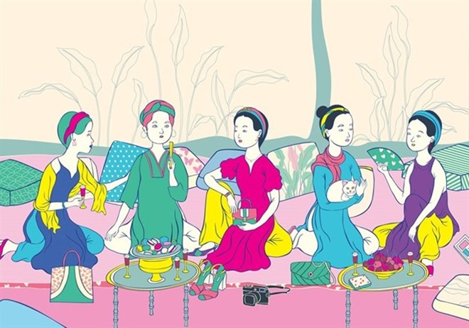 Beauté classique et contemporaine des femmes vietnamiennes