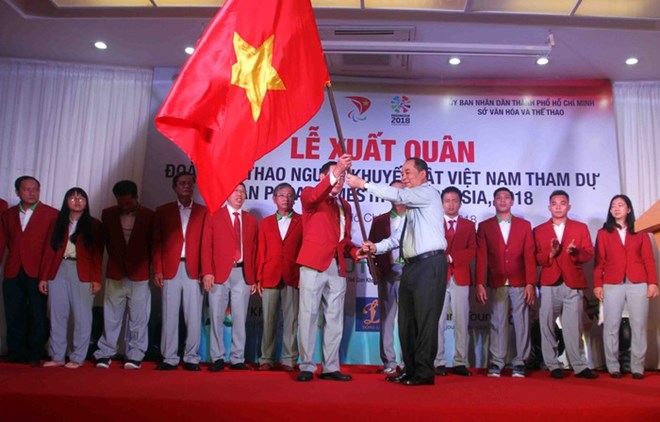 Asian ParaGames 2018 cérémonie de départ de la délégation handisport vietnamienne